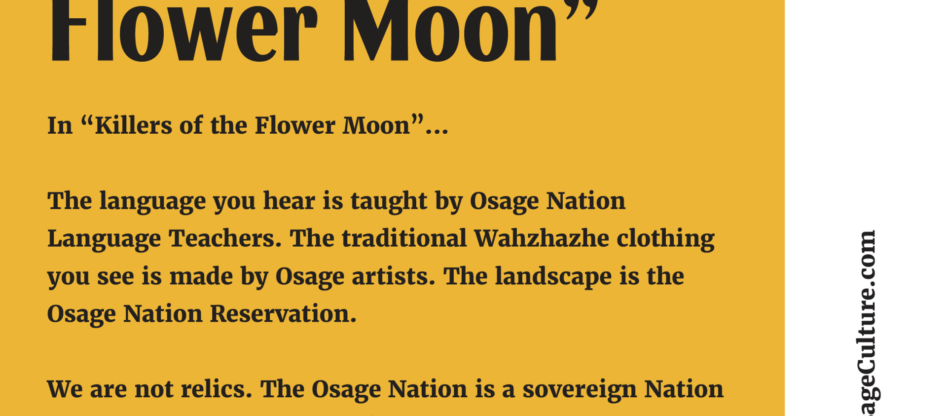 Osage Nation on Killers of the Flower Moon