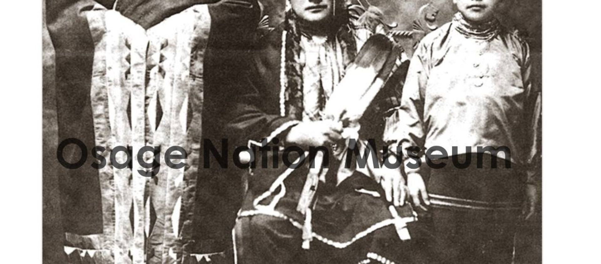  Allottee #29 Herman McCarthy. He was full blood Osage and was born on January 1, 1881 and died on November 10, 1939. In this photograph from left to right is Wah-to-sah (Martha Neal McCarthy DeRoin, Allottee #417), Herman McCarthy (Allottee #29), Unknown