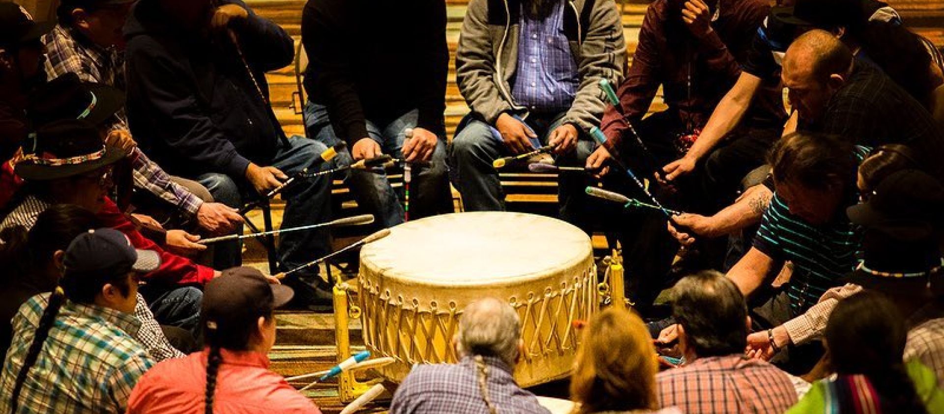 Drums circle from the 2019 Osage Nation Sovereignty Day celebration. 